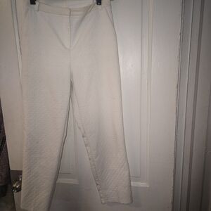 Classic Cream Textured Women's Pants